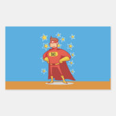 Sticker Rectangulaire Papa Superhero en Fête des pères (Devant)