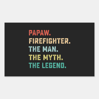 Sticker Rectangulaire Papaw Pompier Homme Mythe Légende Papa Cadeaux