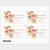 Sticker Rectangulaire Papeterie aquarelle pour boulangerie maison (Feuille)