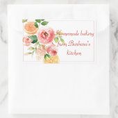 Sticker Rectangulaire Papeterie aquarelle pour boulangerie maison (Sac)