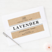 Sticker Rectangulaire Papier blanc et Kraft look élégant produit étiquet (Enveloppe)