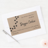 Sticker Rectangulaire Papier brun rustique chemin de patte chien biscuit (Enveloppe)