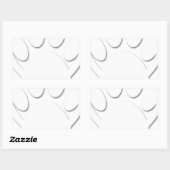 Sticker Rectangulaire Papier Coupe Chien Paw Et Forme Coeur (Feuille)