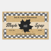 Sticker Rectangulaire Papier Kraft feuille d'érable à la vérification Bl (Devant)