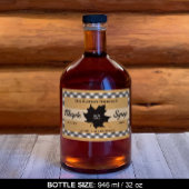 Sticker Rectangulaire Papier Kraft feuille d'érable à la vérification Bl