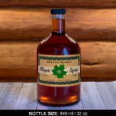 Sticker Rectangulaire Papier Kraft feuille d'érable à sucre carreaux ver