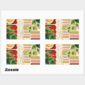 Sticker Rectangulaire Papier peint de cuisine rétro (Feuille)