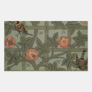 Sticker Rectangulaire Papier peint en treillis de William Morris