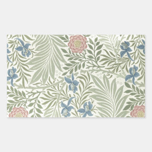 Sticker Rectangulaire Papier peint floral de William Morris Larkspur