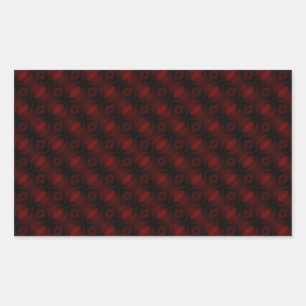 Sticker Rectangulaire Papier Peint Rouge Velours Vintage Design Abstrait