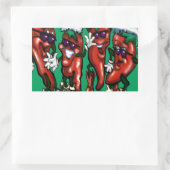 Sticker Rectangulaire Papiers de Noël (Sac)