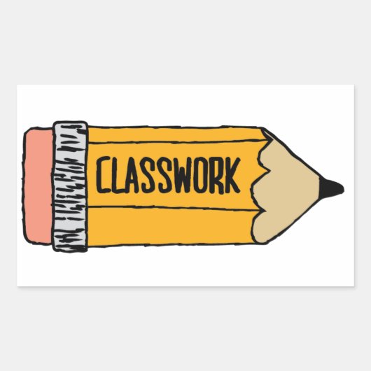 Sticker Rectangulaire Papiers de notation de l'enseignant Étudiant Art e (Devant)