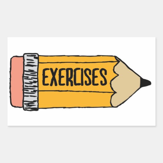 Sticker Rectangulaire Papiers de notation de l'enseignant Étudiant Art e (Devant)