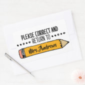 Sticker Rectangulaire Papiers de notation de l'enseignant Étudiant Art e (Enveloppe)