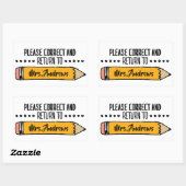 Sticker Rectangulaire Papiers de notation de l'enseignant Étudiant Art e (Feuille)