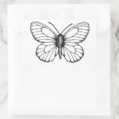 Sticker Rectangulaire Papillon blanc à veine noire (Sac)