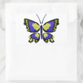 Sticker Rectangulaire Papillon bleu et jaune (Sac)