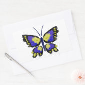 Sticker Rectangulaire Papillon bleu et jaune (Enveloppe)