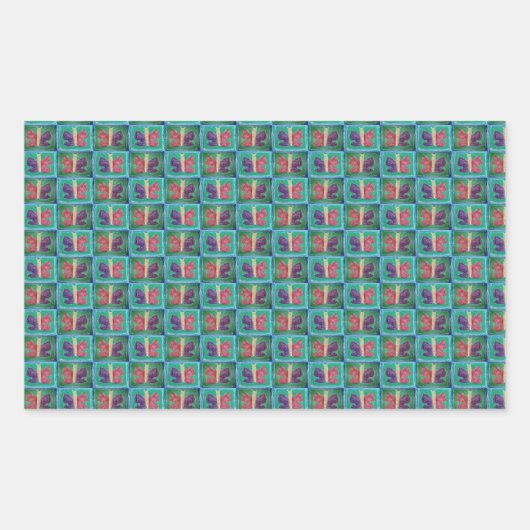 Sticker Rectangulaire Papillon coloré | Filtres | Half Drop | (Devant)