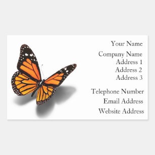 Sticker Rectangulaire Papillon d'autocollants de carte de visite