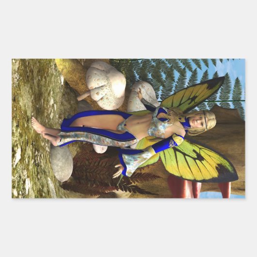 Sticker Rectangulaire Papillon de fée (Devant)