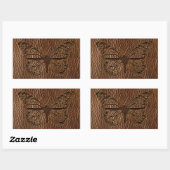 Sticker Rectangulaire Papillon en cuir (Feuille)