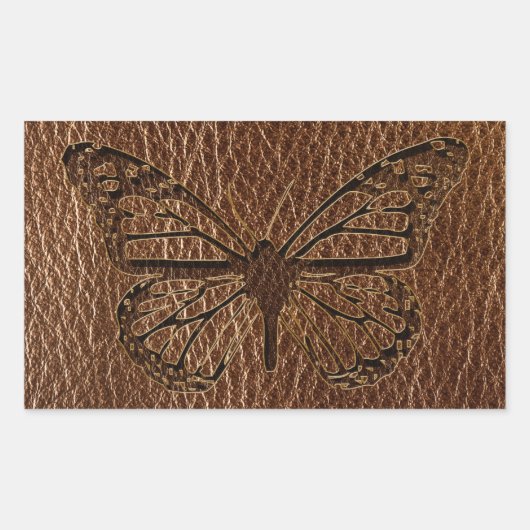 Sticker Rectangulaire Papillon en cuir (Devant)