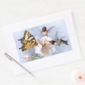 Sticker Rectangulaire Papillon et colibri (Enveloppe)