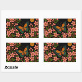Sticker Rectangulaire Papillon Fleur de Cerisier Lune (Feuille)