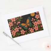 Sticker Rectangulaire Papillon Fleur de Cerisier Lune (Enveloppe)