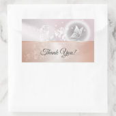 Sticker Rectangulaire Papillon floral rose rose or (Sac)