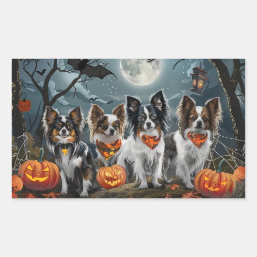 Sticker Rectangulaire Papillon Halloween Éffrayant (Devant)
