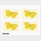 Sticker Rectangulaire Papillon jaune Volant de pierre de taille commune (Feuille)