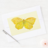 Sticker Rectangulaire Papillon jaune Volant de pierre de taille commune (Enveloppe)