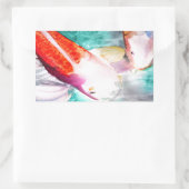Sticker Rectangulaire Papillon Koi aquarelle japonais Poisson Art (Sac)