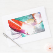 Sticker Rectangulaire Papillon Koi aquarelle japonais Poisson Art (Enveloppe)