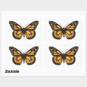 Sticker Rectangulaire Papillon monarque (Feuille)