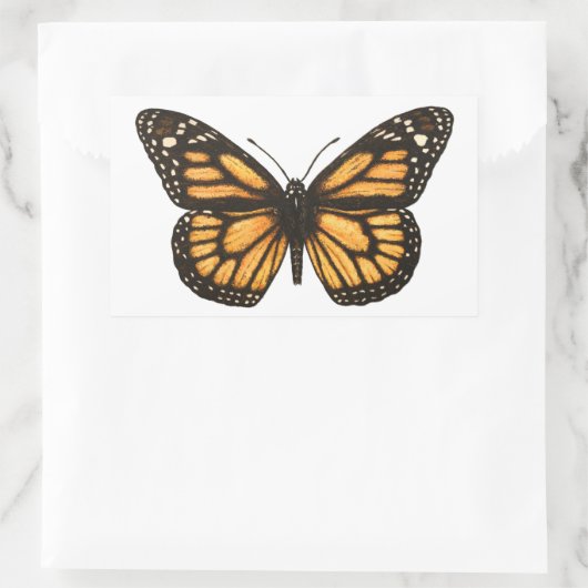 Sticker Rectangulaire Papillon monarque (Sac)