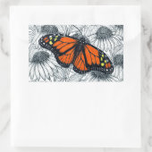 Sticker Rectangulaire Papillon monarque sur coneflowers (Sac)