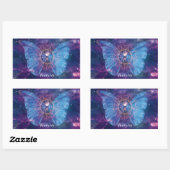Sticker Rectangulaire Papillon morpho / Galaxie Mandala (Feuille)