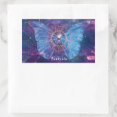 Sticker Rectangulaire Papillon morpho / Galaxie Mandala (Sac)