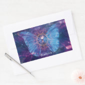 Sticker Rectangulaire Papillon morpho / Galaxie Mandala (Enveloppe)