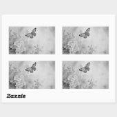 Sticker Rectangulaire Papillon Noir et Blanc (Feuille)