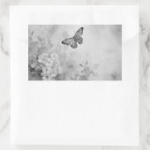 Sticker Rectangulaire Papillon Noir et Blanc (Sac)