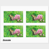 Sticker Rectangulaire Papillon oriental de machaon de tigre (Feuille)