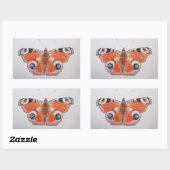 Sticker Rectangulaire Papillon Peacock 2012 (Feuille)
