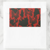 Sticker Rectangulaire papillon rouge de l'arrière - plan de nuit sombre (Sac)