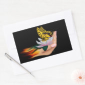 Sticker Rectangulaire Papillon sur Lotus Bloom (Enveloppe)