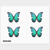 Sticker Rectangulaire Papillon Turquoise brillant (Feuille)
