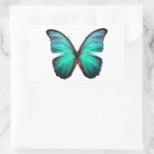 Sticker Rectangulaire Papillon Turquoise brillant (Sac)